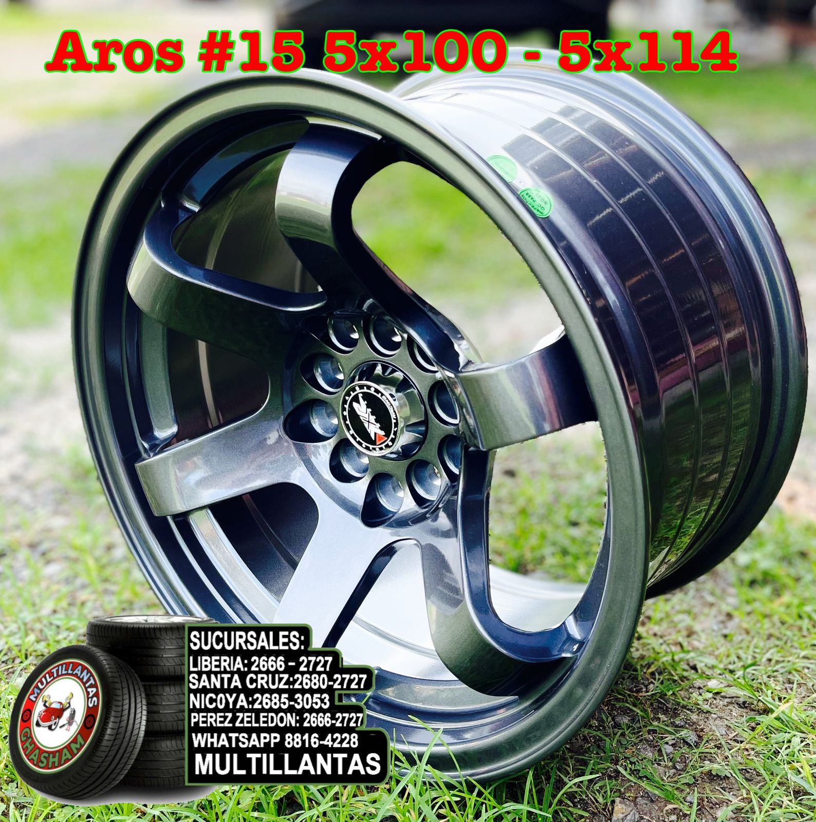AROS 15X8 10X100-114 GR